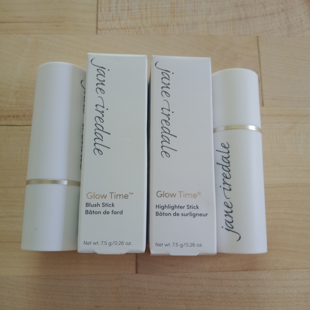 Jane Iredale Glow Time Blush and Highlighter Stick Duo In Cosmos And Afterglow!